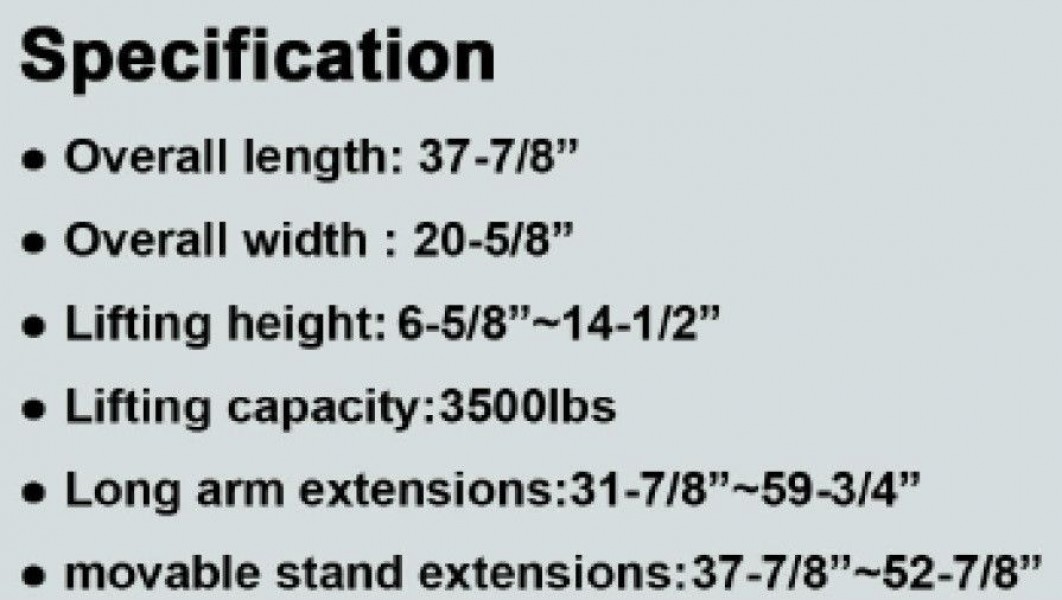 Hollstein Rolling Jack 3500 Specs
