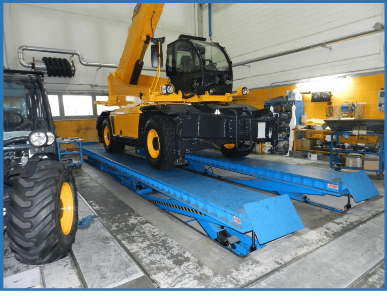 RAV Super Scissors Lifts with capacities from 20,000lbs thru 125,000lbs.