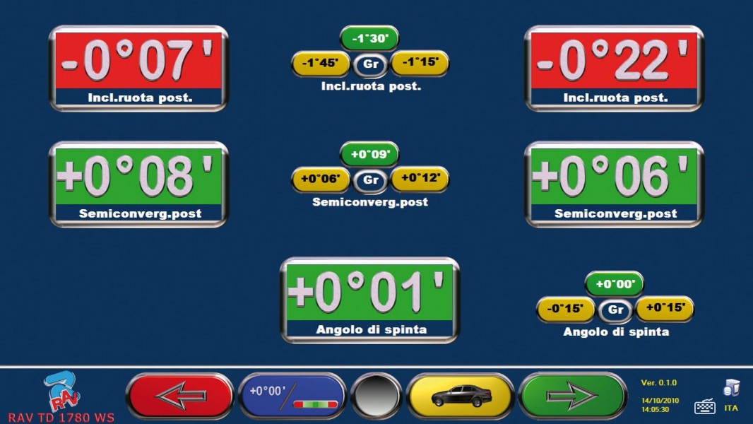 TD1760 Bluetooth Measurement screen display set to display in Angle and Minutes