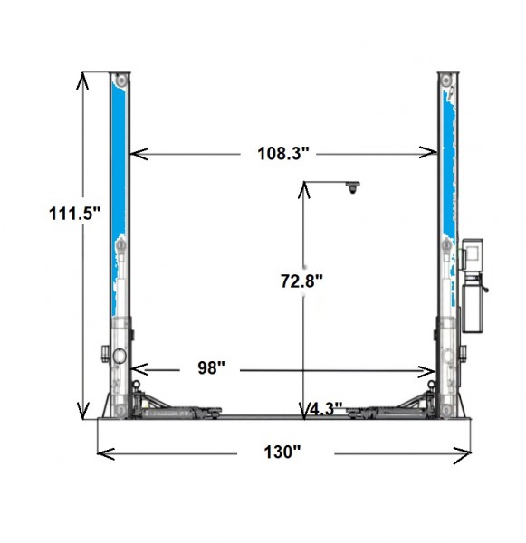 Dimensions side view from manual color b