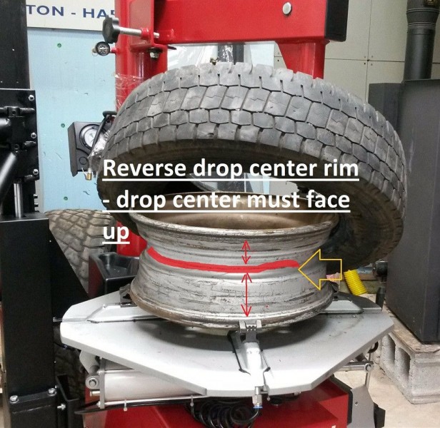 Reverse drop center rim face down s siz